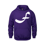 Alphabet F Hoodie 9 inch calligraphy White ink, Purple