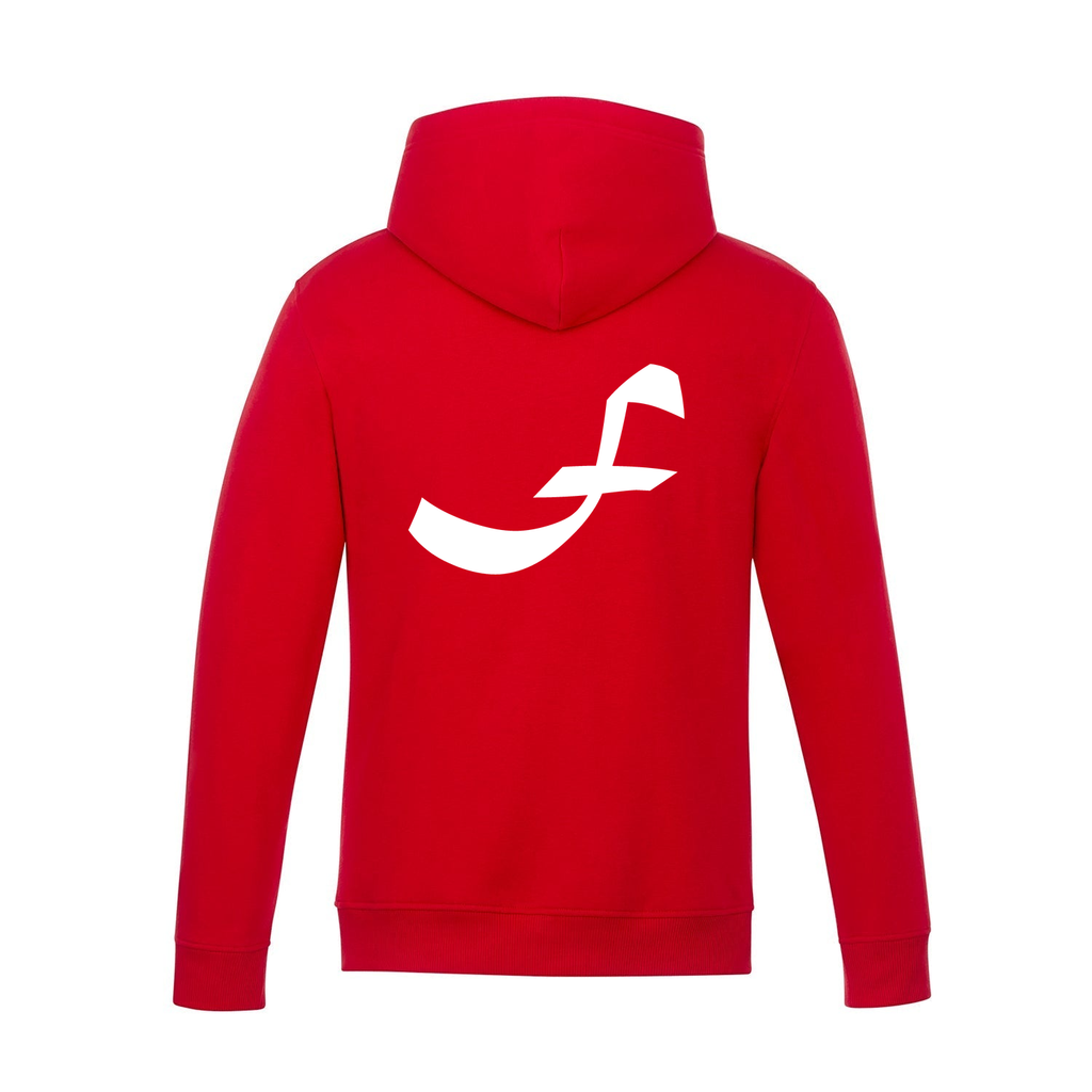 Alphabet F Hoodie 9 inch calligraphy White ink, Red