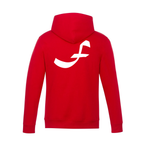 Alphabet F Hoodie 9 inch calligraphy White ink, Red