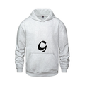 Alphabet G Hoodie 9 inch calligraphy Black ink, Ash