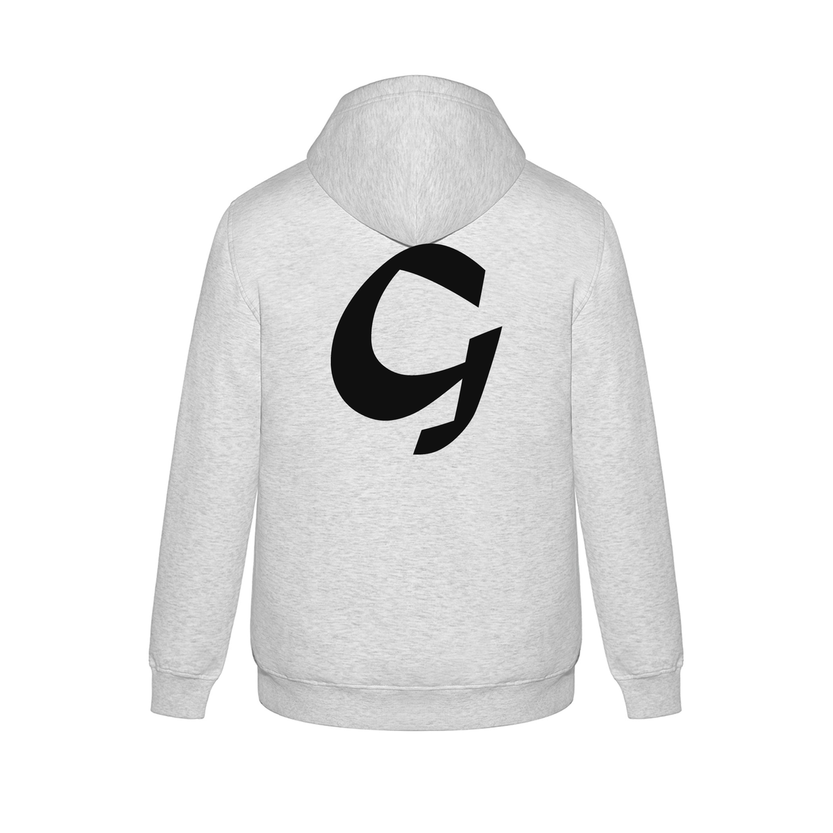 Alphabet G Hoodie 9 inch calligraphy Black ink, Ash