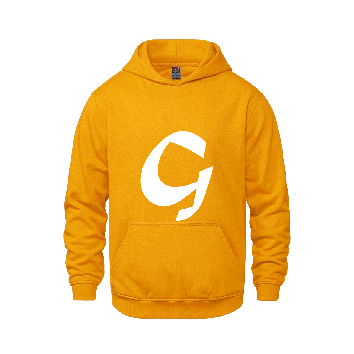 Alphabet G Hoodie 9 inch calligraphy White ink, Gold