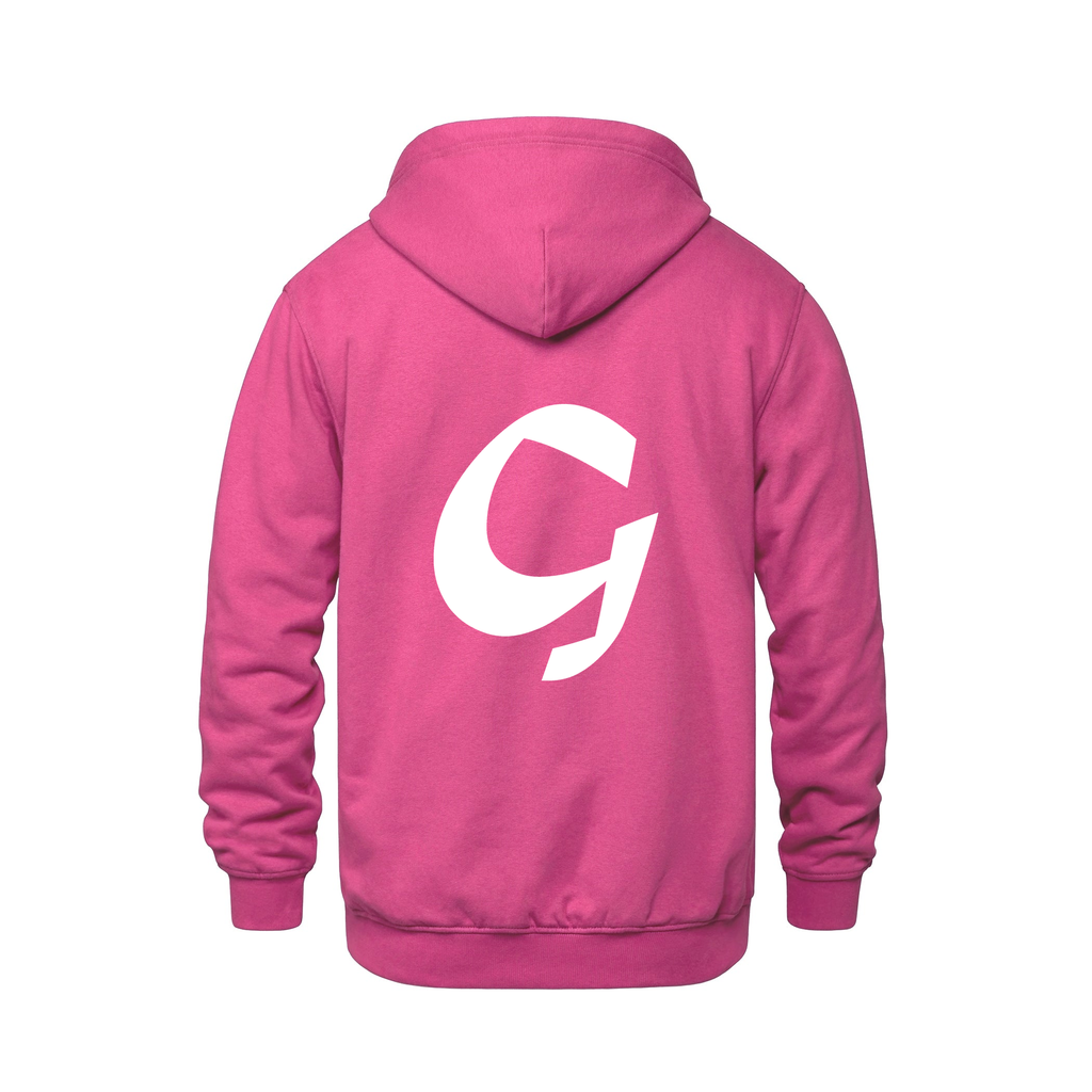 Alphabet G Hoodie 9 inch calligraphy White ink, Heliconia