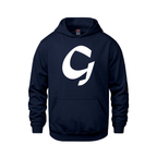 Alphabet G Hoodie 9 inch calligraphy White ink, Navy