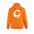 Alphabet G Hoodie 9 inch calligraphy White ink, Orange