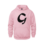 Alphabet G Hoodie 9 inch calligraphy Black ink, Pink