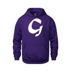 Alphabet G Hoodie 9 inch calligraphy White ink, Purple