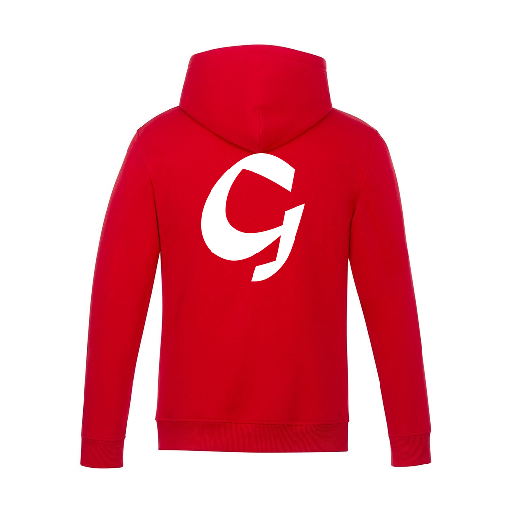 Alphabet G Hoodie 9 inch calligraphy White ink, Red