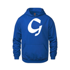 Alphabet G Hoodie 9 inch calligraphy White ink, Royal