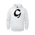Alphabet G Hoodie 9 inch calligraphy Black ink, White