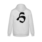 Alphabet H Hoodie 9 inch calligraphy Black ink, Ash