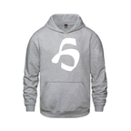 Alphabet H Hoodie 9 inch calligraphy White ink, Athletic Grey
