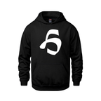 Alphabet H Hoodie 9 inch calligraphy White ink, Black