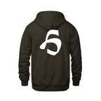 Alphabet H Hoodie 9 inch calligraphy White ink, Brown