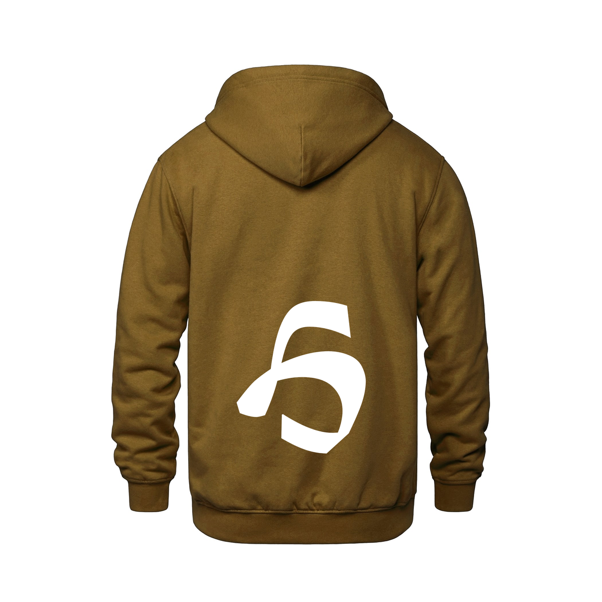 Alphabet H Hoodie 9 inch calligraphy White ink, Caramel