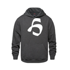 Alphabet H Hoodie 9 inch calligraphy White ink, Charcoal