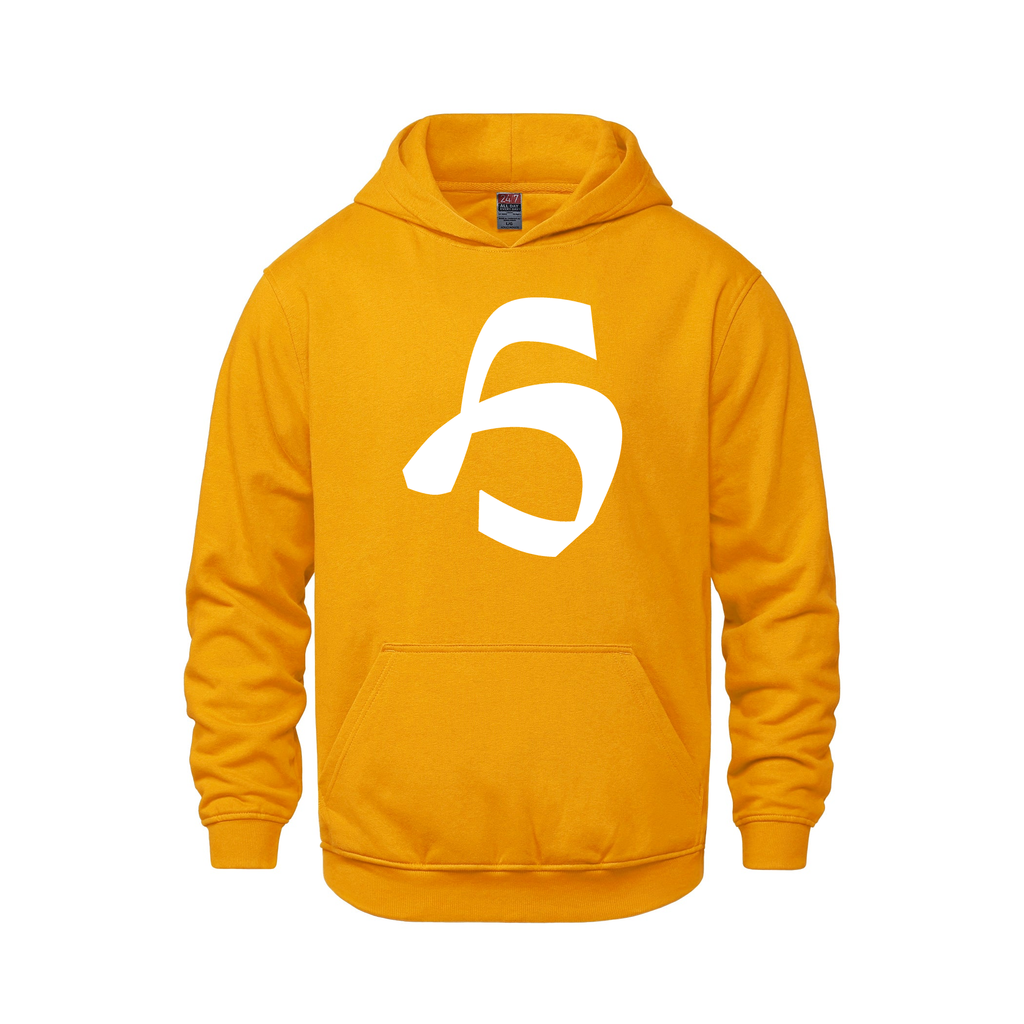 Alphabet H Hoodie 9 inch calligraphy White ink, Gold