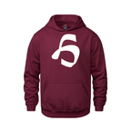 Alphabet H Hoodie 9 inch calligraphy White ink, Maroon