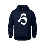 Alphabet H Hoodie 9 inch calligraphy White ink, Navy