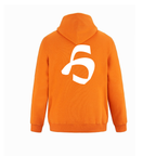 Alphabet H Hoodie 9 inch calligraphy White ink, Orange