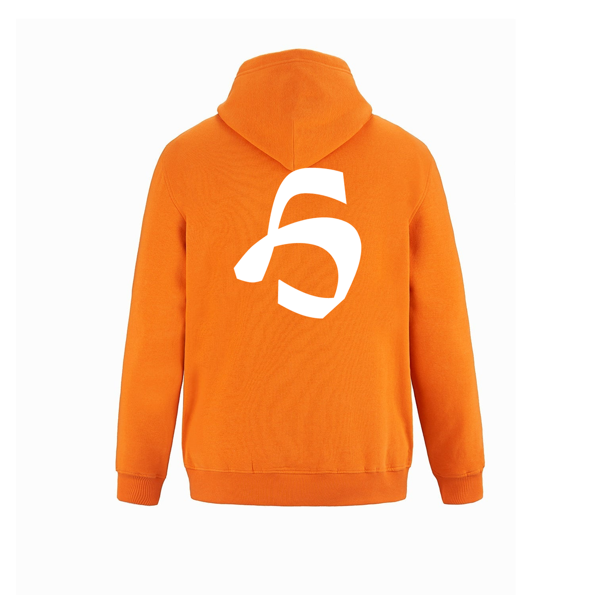 Alphabet H Hoodie 9 inch calligraphy White ink, Orange