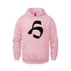 Alphabet H Hoodie 9 inch calligraphy Black ink, Pink