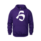Alphabet H Hoodie 9 inch calligraphy White ink, Purple