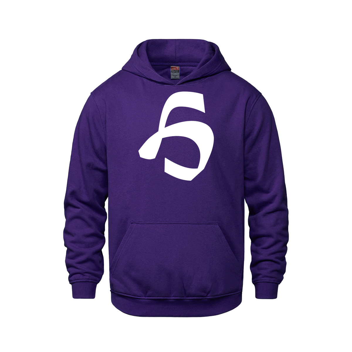 Alphabet H Hoodie 9 inch calligraphy White ink, Purple