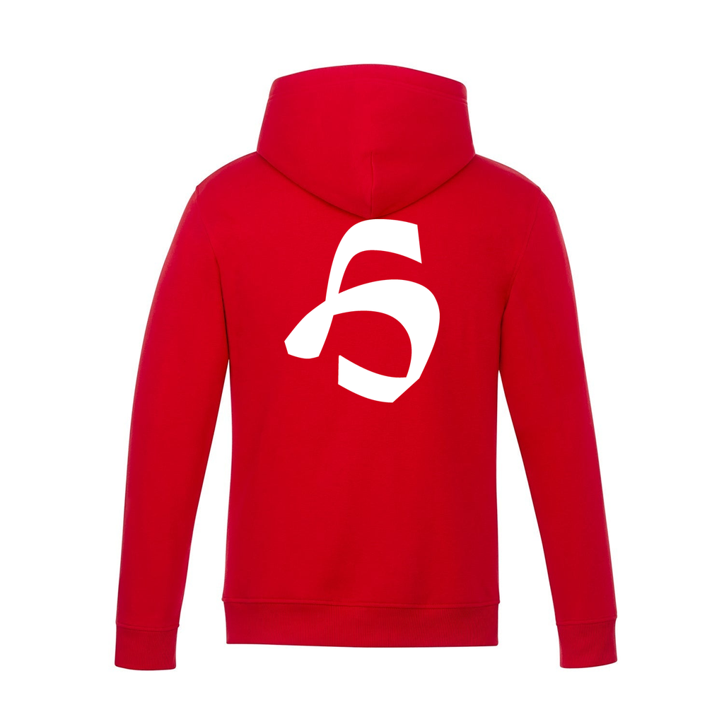 Alphabet H Hoodie 9 inch calligraphy White ink, Red