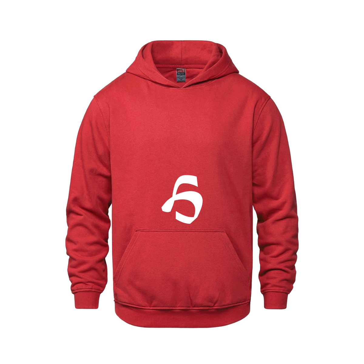 Alphabet H Hoodie 9 inch calligraphy White ink, Red