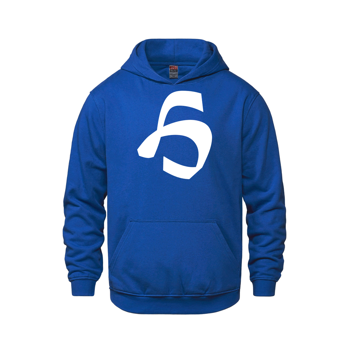 Alphabet H Hoodie 9 inch calligraphy White ink, Royal
