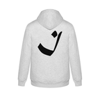Alphabet I Hoodie 9 inch calligraphy Black ink, Ash