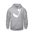 Alphabet I Hoodie 9 inch calligraphy White ink, Athletic Grey