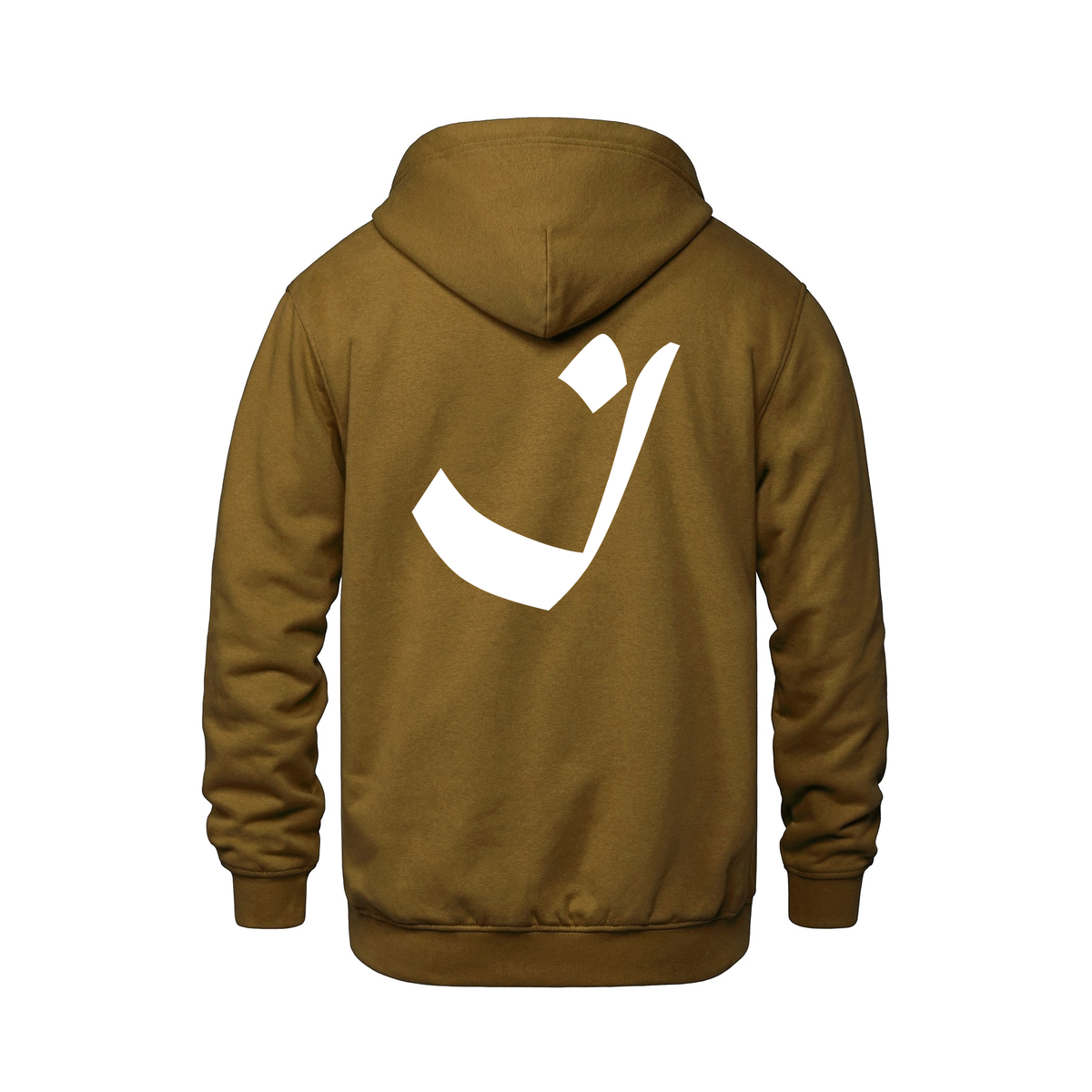 Alphabet I Hoodie 9 inch calligraphy White ink, Caramel