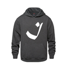 Alphabet I Hoodie 9 inch calligraphy White ink, Charcoal