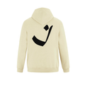 Alphabet I Hoodie 9 inch calligraphy Black ink, Ivory