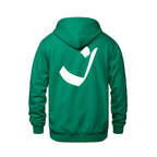 Alphabet I Hoodie 9 inch calligraphy White ink, Kelly Green