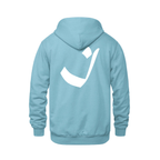 Alphabet I Hoodie 9 inch calligraphy White ink, Light Blue