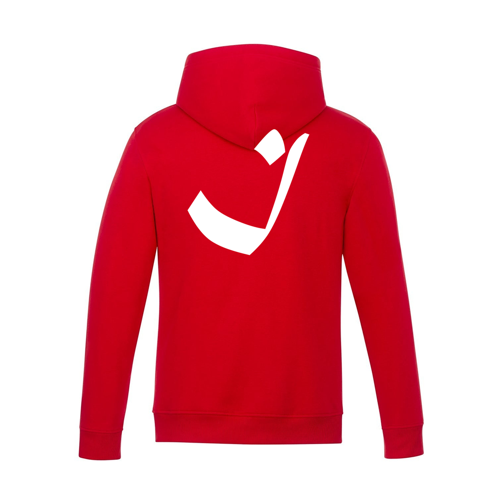 Alphabet I Hoodie 9 inch calligraphy White ink, Red