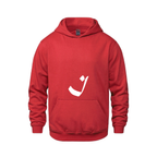 Alphabet I Hoodie 9 inch calligraphy White ink, Red