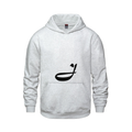 Alphabet J Hoodie 9 inch calligraphy Black ink, Ash