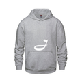 Alphabet J Hoodie 9 inch calligraphy White ink, Athletic Grey