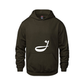 Alphabet J Hoodie 9 inch calligraphy White ink, Brown