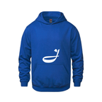 Alphabet J Hoodie 9 inch calligraphy White ink, Royal