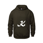 Alphabet K Hoodie 9 inch calligraphy White ink, Brown