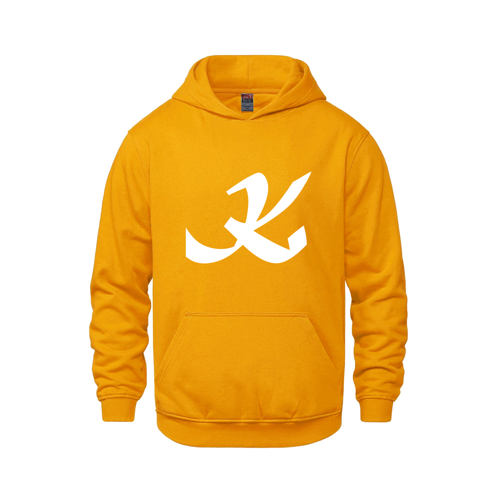 Alphabet K Hoodie 9 inch calligraphy White ink, Gold