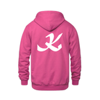 Alphabet K Hoodie 9 inch calligraphy White ink, Heliconia