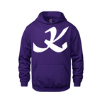 Alphabet K Hoodie 9 inch calligraphy White ink, Purple