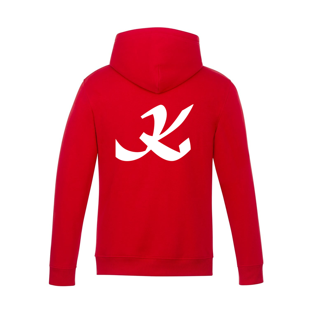 Alphabet K Hoodie 9 inch calligraphy White ink, Red