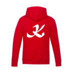 Alphabet K Hoodie 9 inch calligraphy White ink, Red